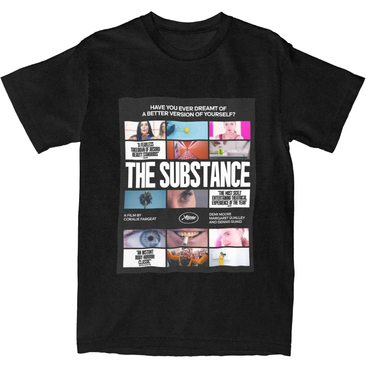 Man T-Shirt The Substance Film T-Shirts Harajuku Horror Movie Summer Tee Shirt Funny Cotton Clothes Gift Idea