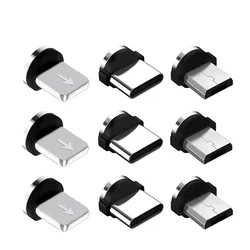 5 Pcs 360 Rotation Magnetic Tips For Mobile Phone Charge Replacement Parts To Use Durable Converter Charging Cable Adapter