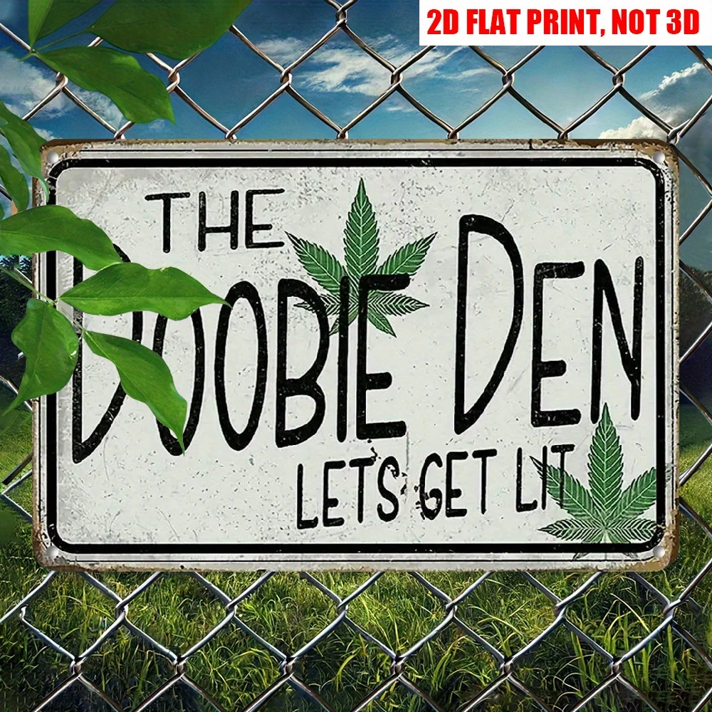 2D Flat, 2D Flat Retro Plant Metal Sign, 12*8 Inches, 