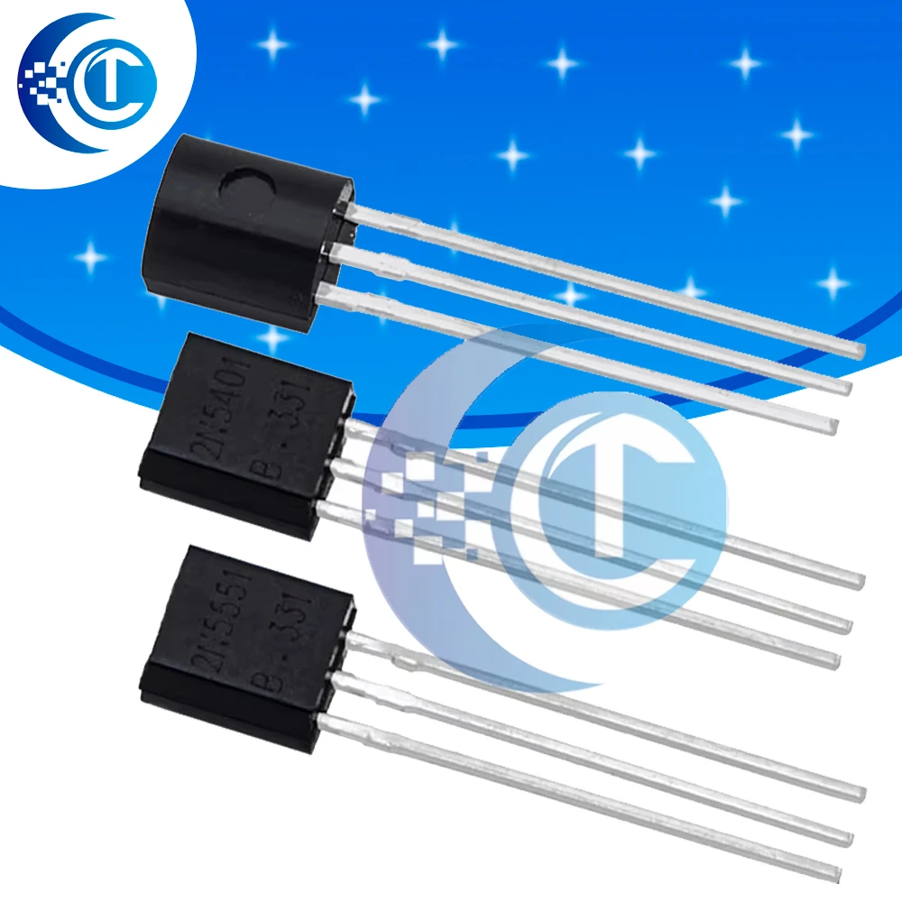50pcs/lot Transistor DIP 2N5551 2N5401 TO-92 (25pcs 2N5401 + 25pcs 2N5551)