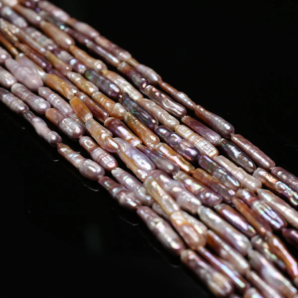 

6x25mm3A Earth-Toned Baroque Purple Silver Bar Natural Freshwater Pearl Bead Gift Jewelry Make DIY Necklace Bracelet Accessories