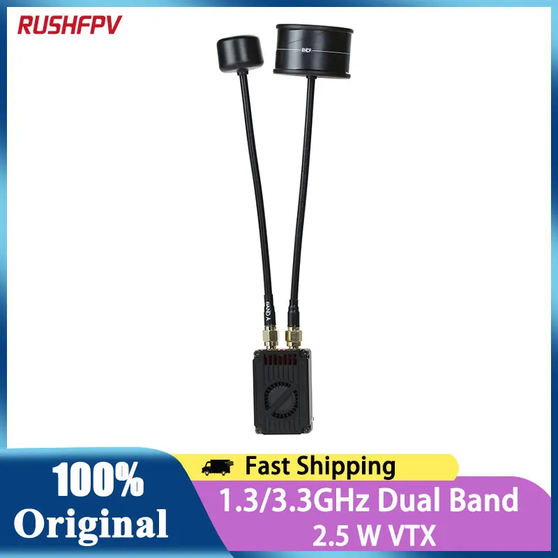 

RUSHFPV 1.3G/3.3G Dual Band 2.5W VTX Transmitter Module With SMA Antenna Video Audio For Long Range FPV Drone