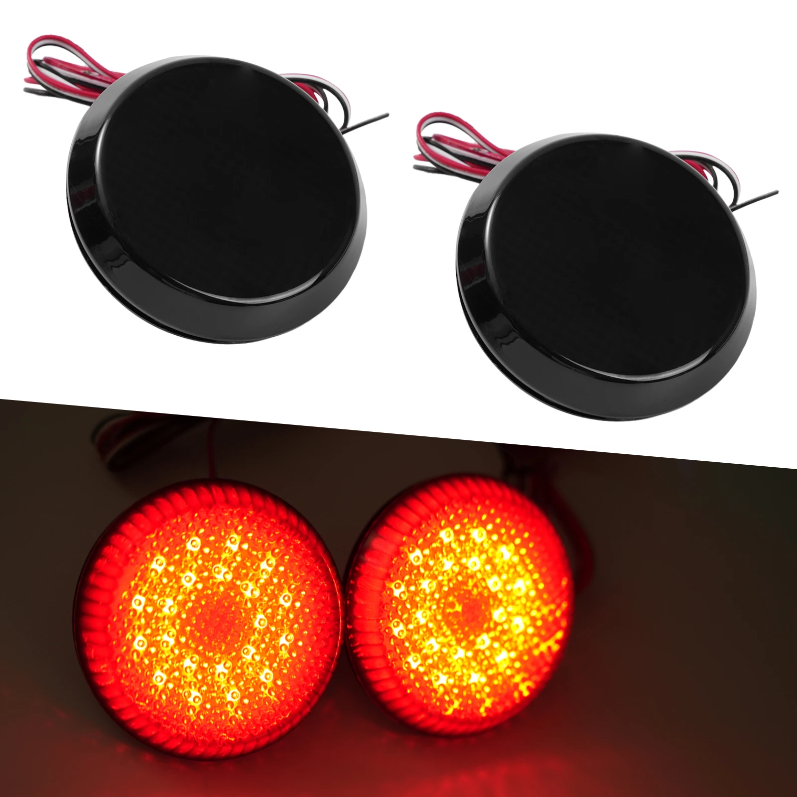 LED vermelho traseiro pára-choques refletor luzes, Car Tail Lâmpadas, Brake Stop Light, Nissan Qashqai X-Trail T31, Toyota Corolla, Sienna, 2 pcs