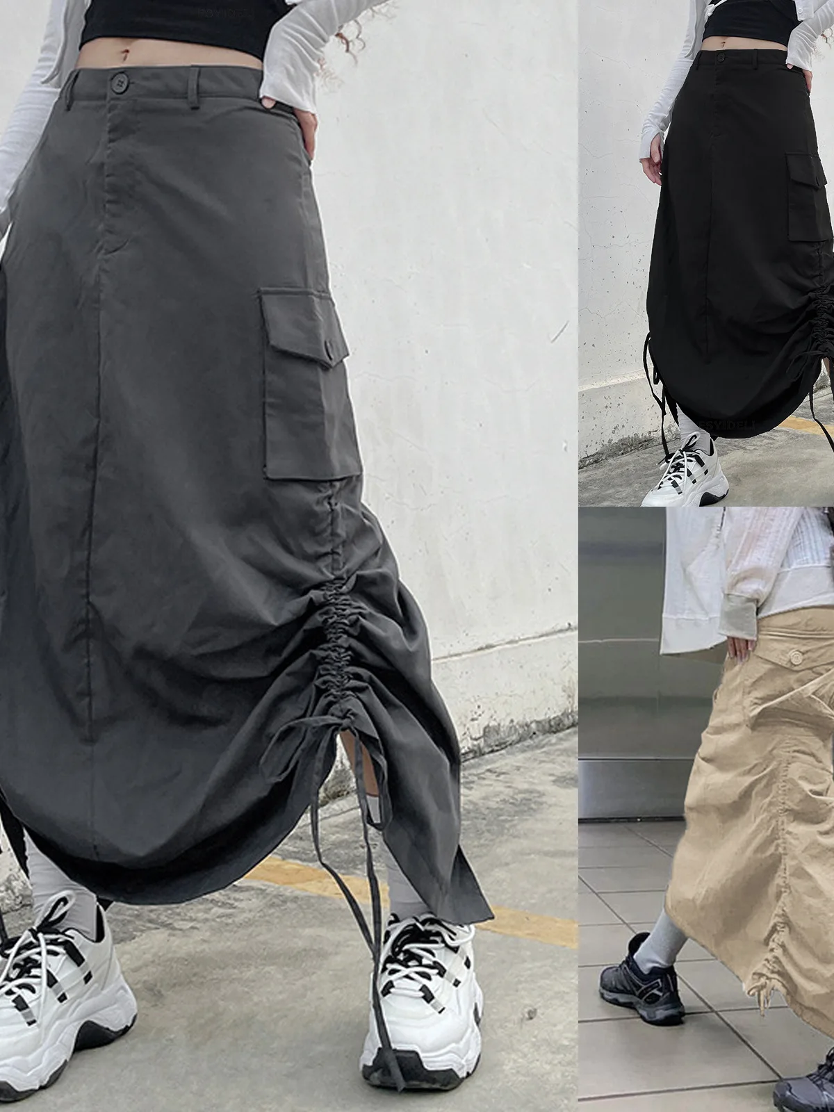 

Повседневная женская юбка миди с высокой талией, плиссированная, асимметричная, для работы, в индивидуальном стиле Ciwalk