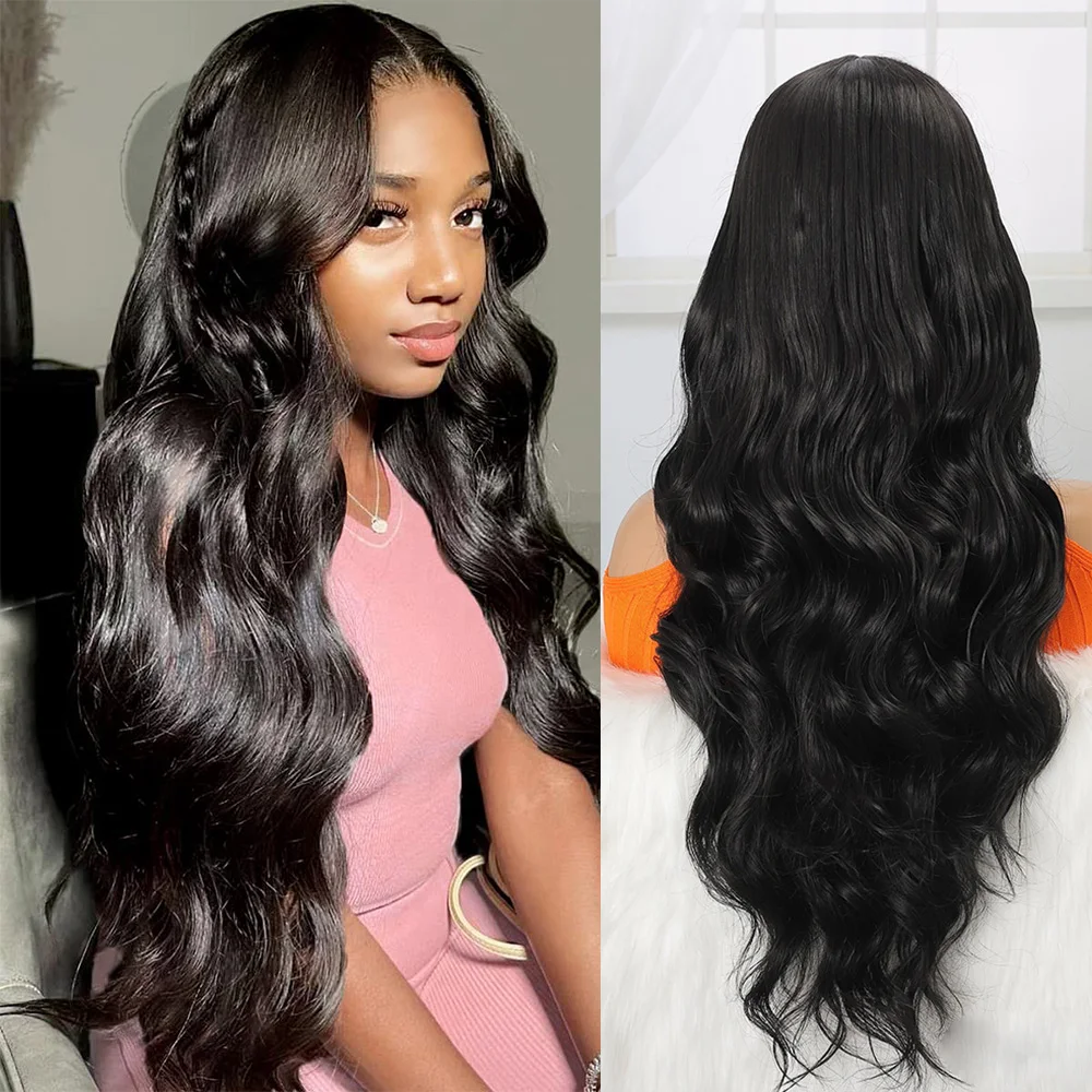 

Body Wavy Lace Wigs 13x3 Synthetic Lace Front Wigs for Women Pre Plucked Glueless Synthetic Lace Wig Long Straight Lace Wigs