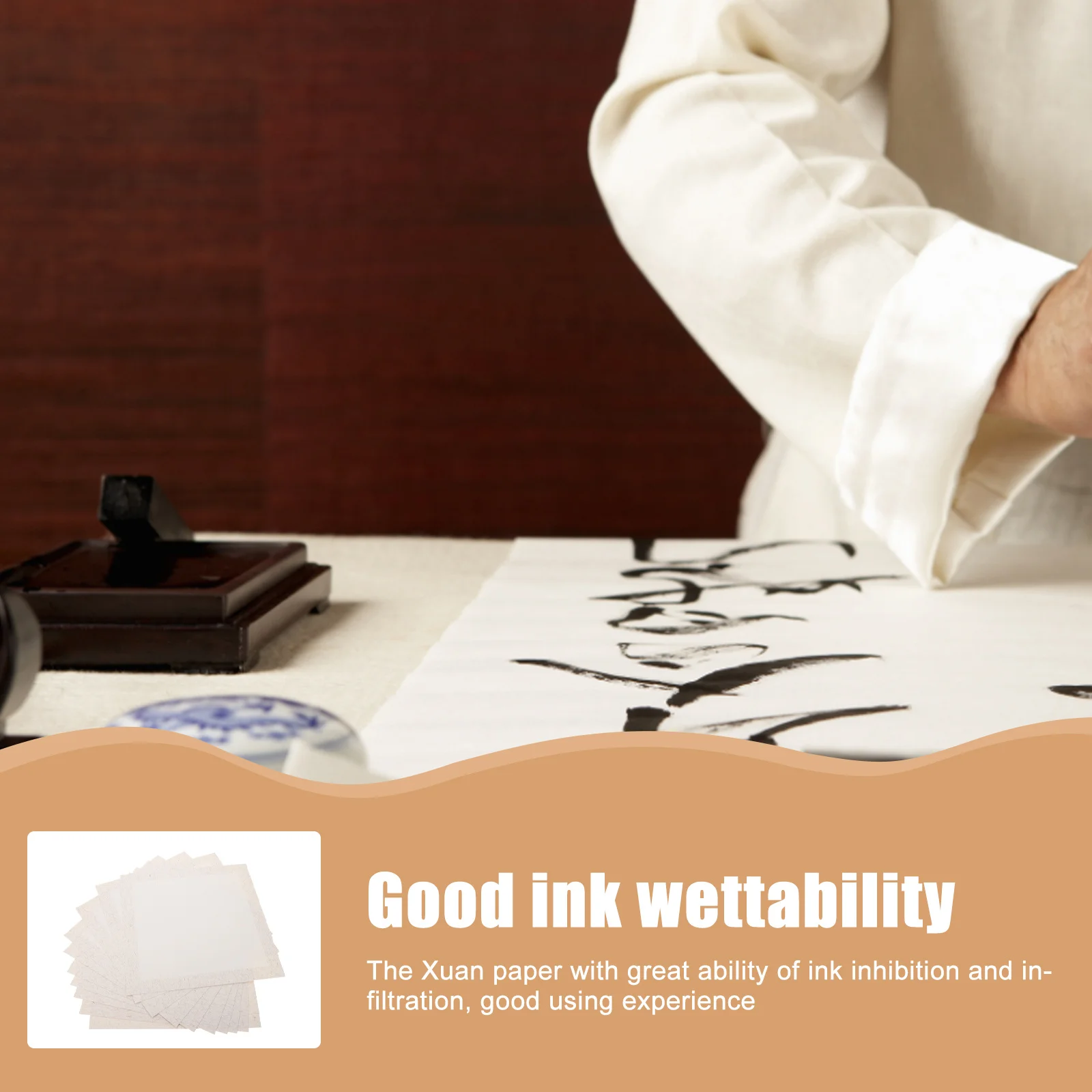 

10 Sheets Blank Xuan Paper Professional Chinese Calligraphy and Sumi Drawing Paper with High Ink Absorption for Art Creation