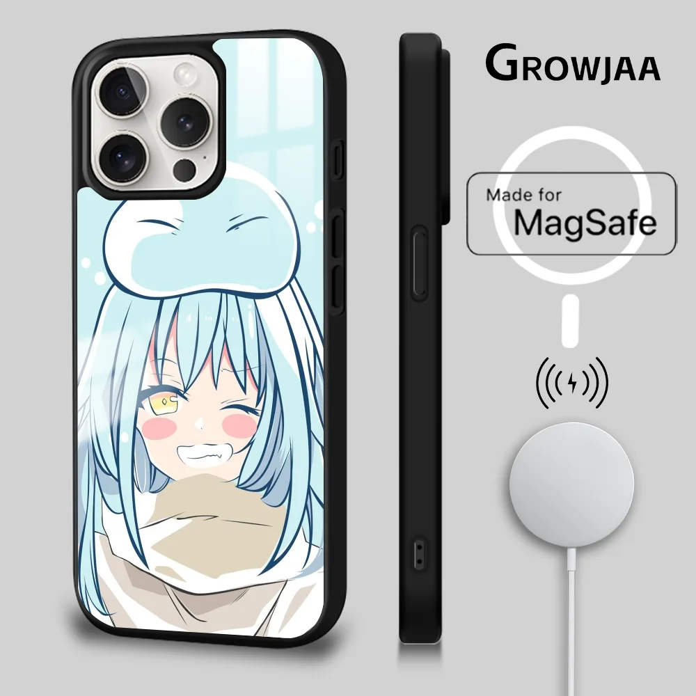 Slime T-Tensei Anime R-Rimuru Phone Case For iPhone 16 15 14 13 12 11 Pro Max Plus Mini Magsafe Mirror Wireless Magnetic Cover