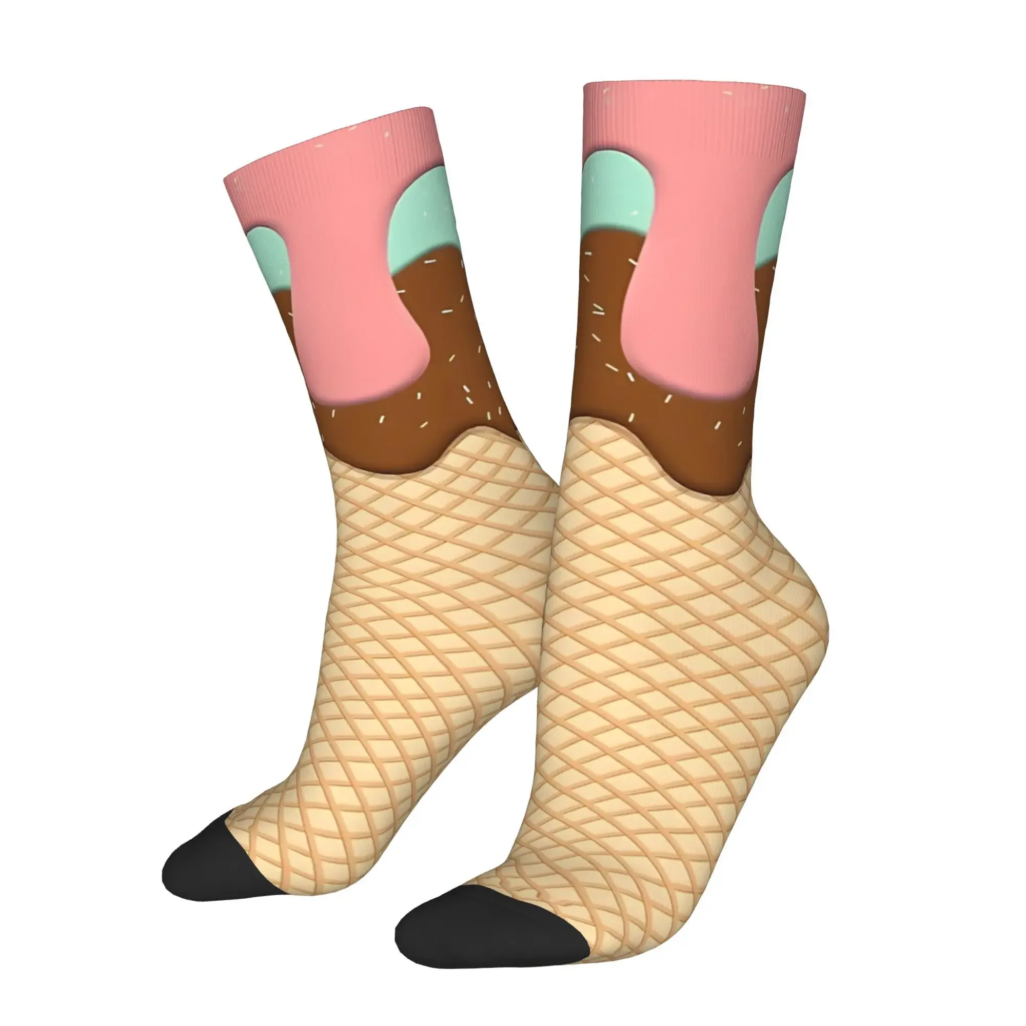 

Chocolate Melting Ice Cream Unisex Winter Socks Running Happy Socks Street Style Crazy Sock