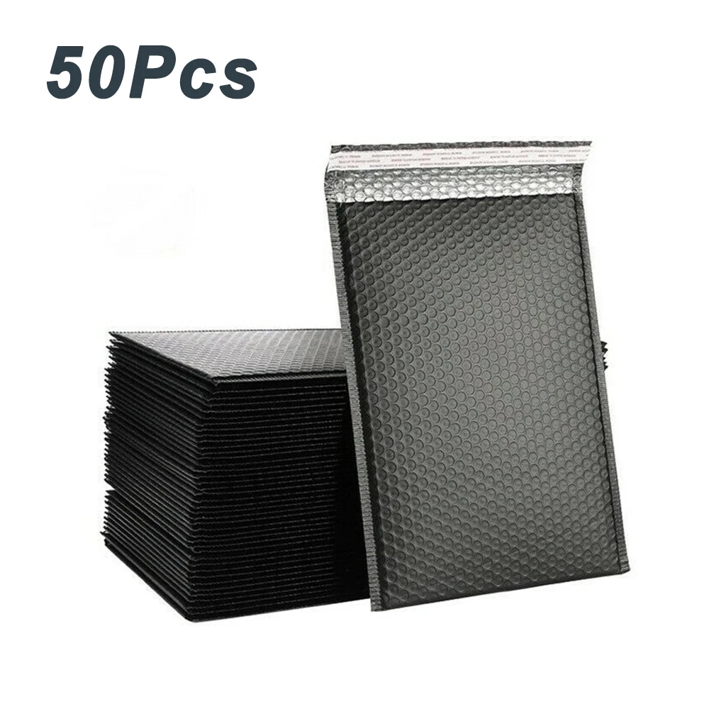 50PCS Black Bubble Envelopes Bag Waterproof Foam Bubble Mailers Express Shipping Envelope Bags Self Seal Packaging Organizer Bag