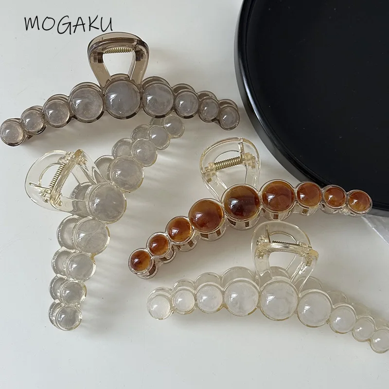 

MOGAKU Women Fashion Acrylic Hair Claws Thick Hair Accessories Hair Clips Hairpins Ladies Round Ball Headwear Girls Ornaments