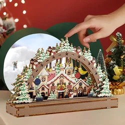Wooden Christmas Ornament, Merry Christmas, Christmas Village Desktop Decorations for Home, 2026 Christmas Decoration