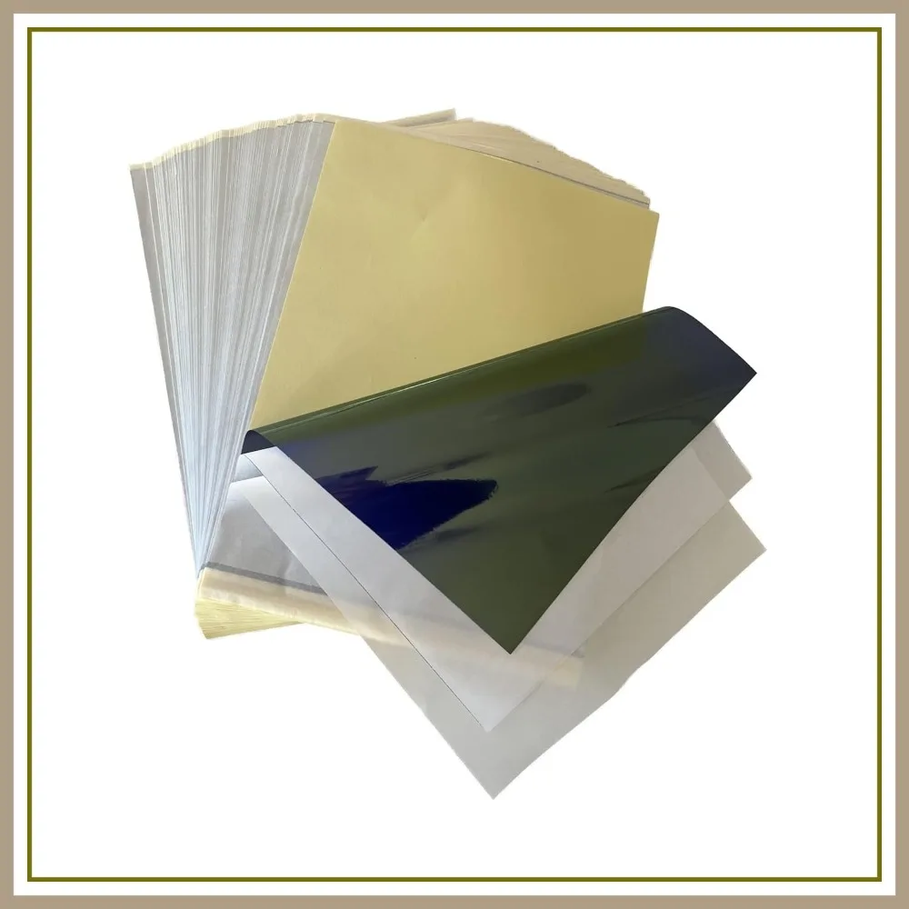

100 Pcs Tattoo Stencil Transfer Paper, A4 Size for Tattoo Machine & Hand Drawing
