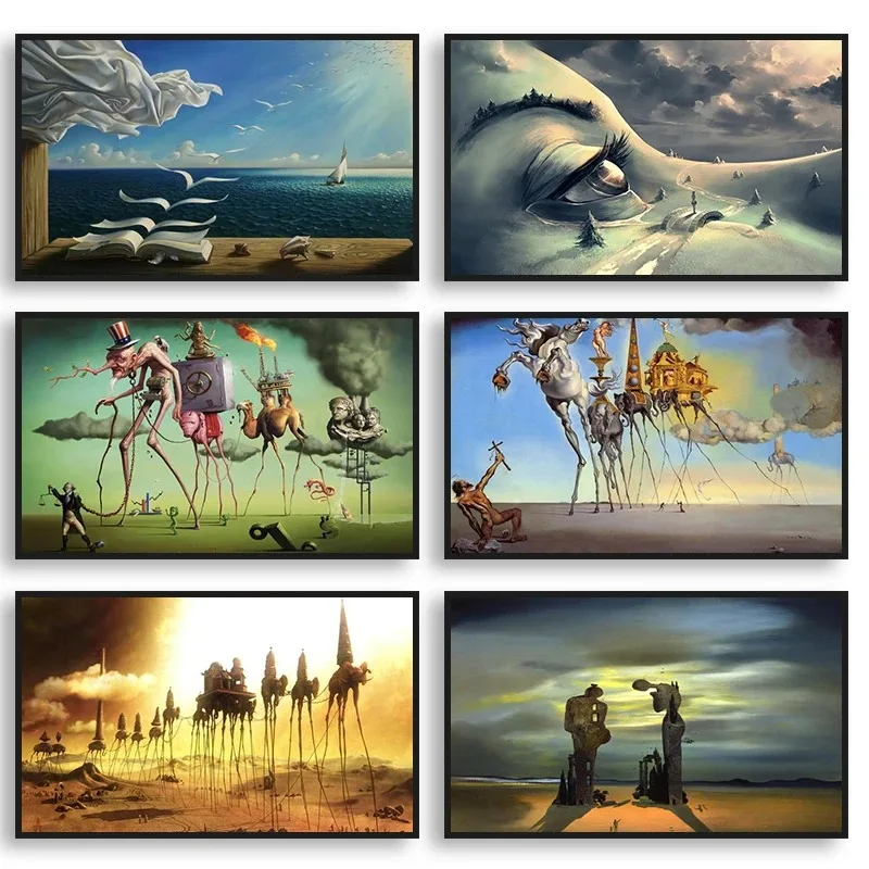 El Salvador Dali series surrealist abstract oil painting poster aesthetic mural living room corridor office decoration