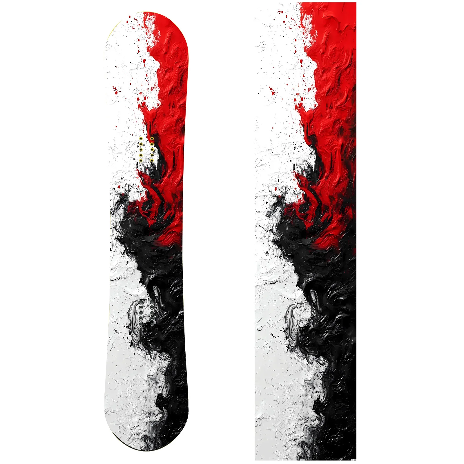 

1 piece large black, white and red contrast pattern snowboard sticker personalized trend snowboard decoration sticker snowboard