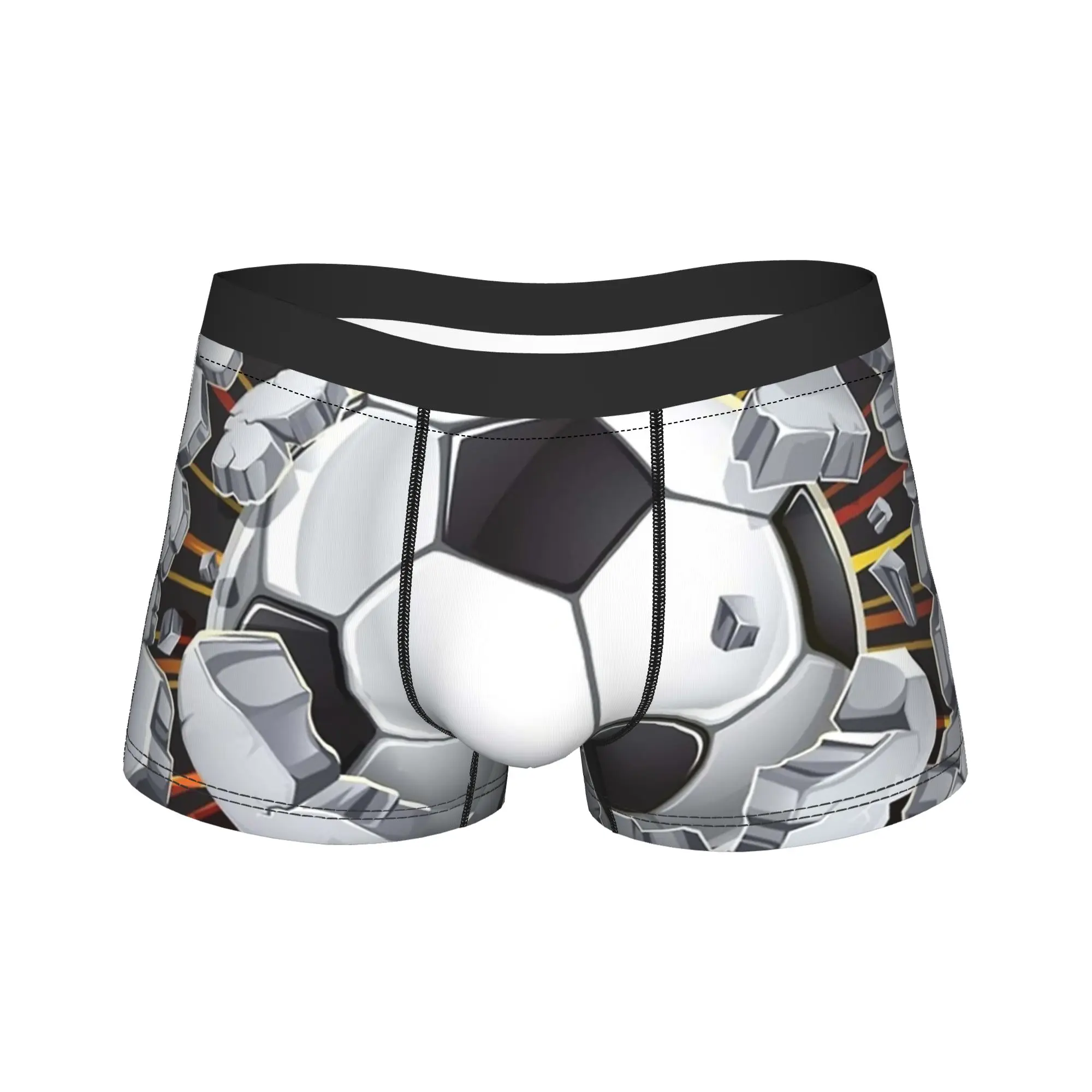 Men Soccer Football Ball Long Underwear  Sexy Boxer Briefs Shorts Panties Male Breathable Underpants M-XXL