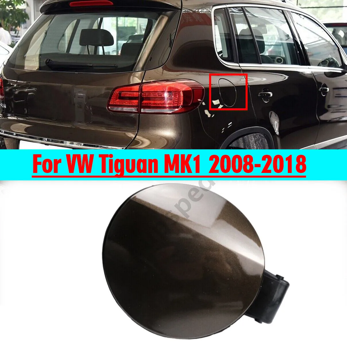 

Brown Fuel Gas Tank Filler Door Lid Cover For VW Tiguan MK1 2008-2018 5N0809857D