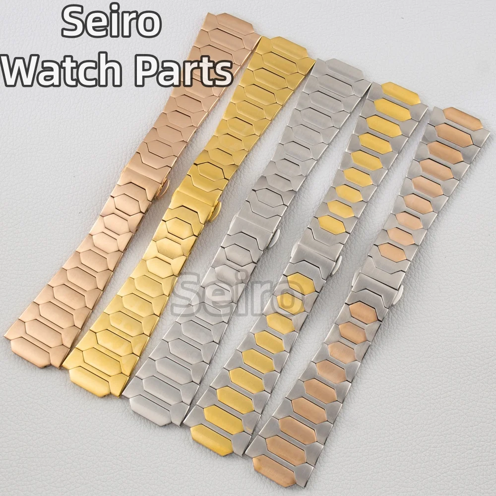 

Solid 316L Stainless Steel Strap Watch Band Butterfly Buckle Bracelet Silver/Gold/Rose Gold Wristband Replacement For VC222 Case