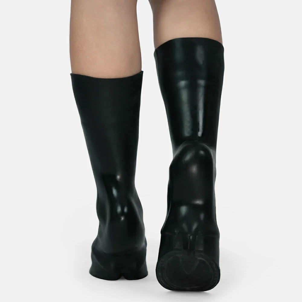 Silikonowe końskie kopyta Furrjoi do kostiumów cosplay, futrzane obuwie, realistyczne kopyta, karnawałowe, ekstremalne ubrania męskie, całkowicie czarne.