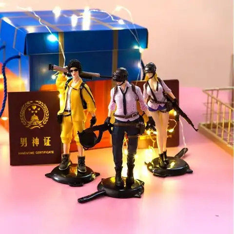 Home Decor Children's Toy PUBG Male Female Warrior Action Doll Resin Statue Model Gift