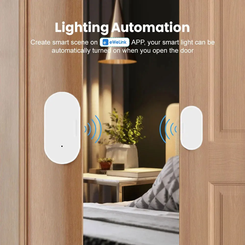 Zigbee Sensor de contacto para puerta y ventana, Detector abierto y cerrado, alarma inteligente para el hogar, protección de seguridad, funciona con Alexa ,Google y Alice