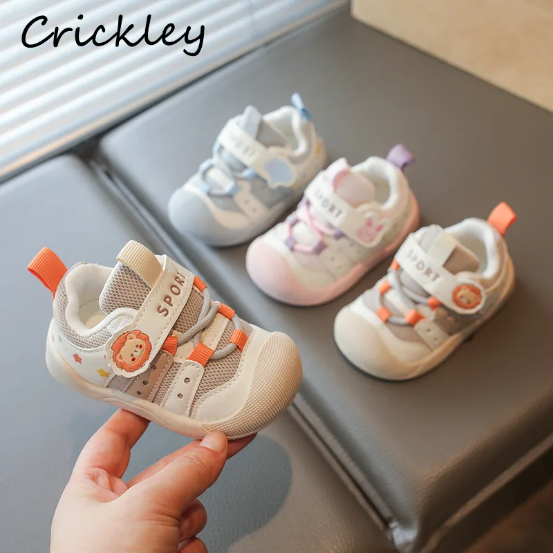 Cartoon Rabbit Lion Children Sneakers Elephant PU Hook Loop Baby Boys Girls Casual Shoes Soft Sole Kids First Walk Shoes