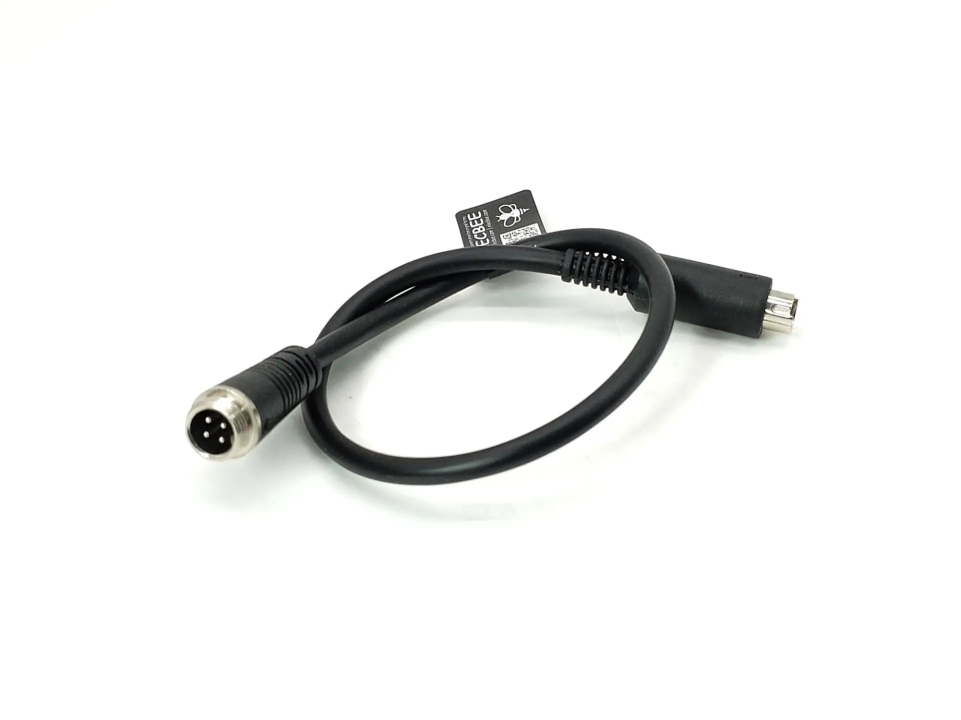 MINI DIN 6 Pin to GX12 4 Pin Straight Male Injection Cable, 22AWG PVC, 30cm, Black