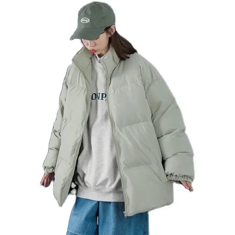 Casaco monocromático de inverno masculino e feminino, casaco grosso quente, gola alta, parka casual, streetwear, nova moda, 5XL, 2023