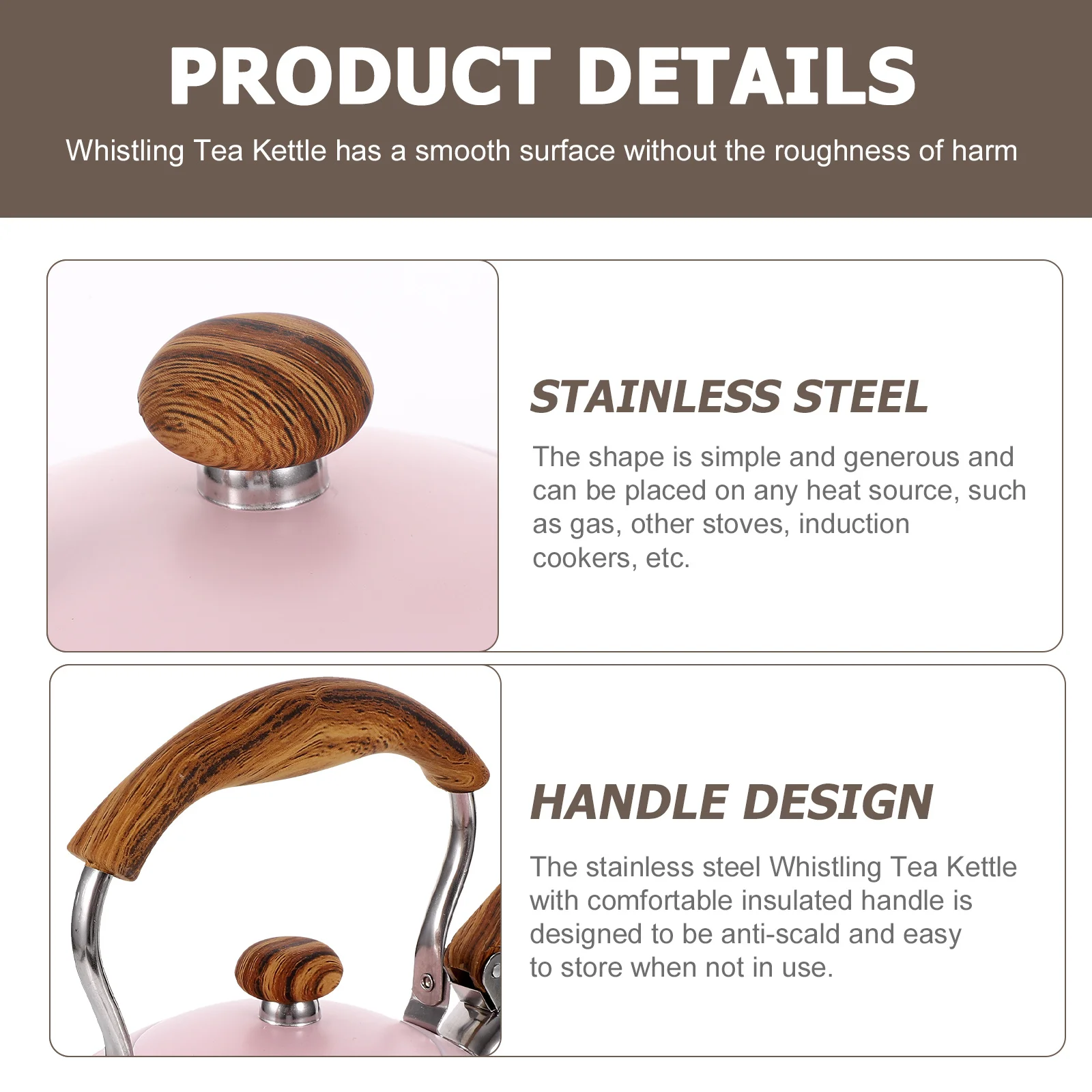 

Whistling Tea Kettle Stainless Steel Boiling Pot for Kitchen Stove Induction Gas Hot Water Boiler Whistling Teakettle