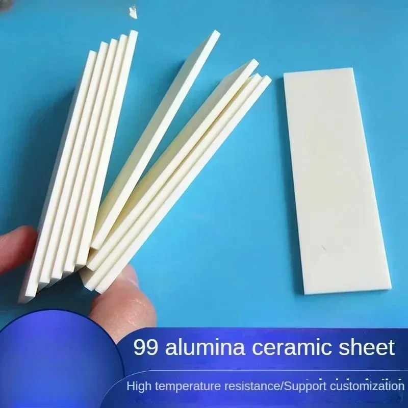 Customized 99 alumina ceramic sheet 32 * 100 * 3mm insulated corundum board substrate with high temperature resistance