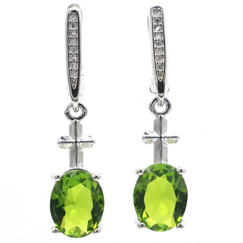 

925 Solid Sterling Silver Earrings 5g Customized Green Peridot Pink Kunzite Aquamarine Swiss Blue Topaz CZ