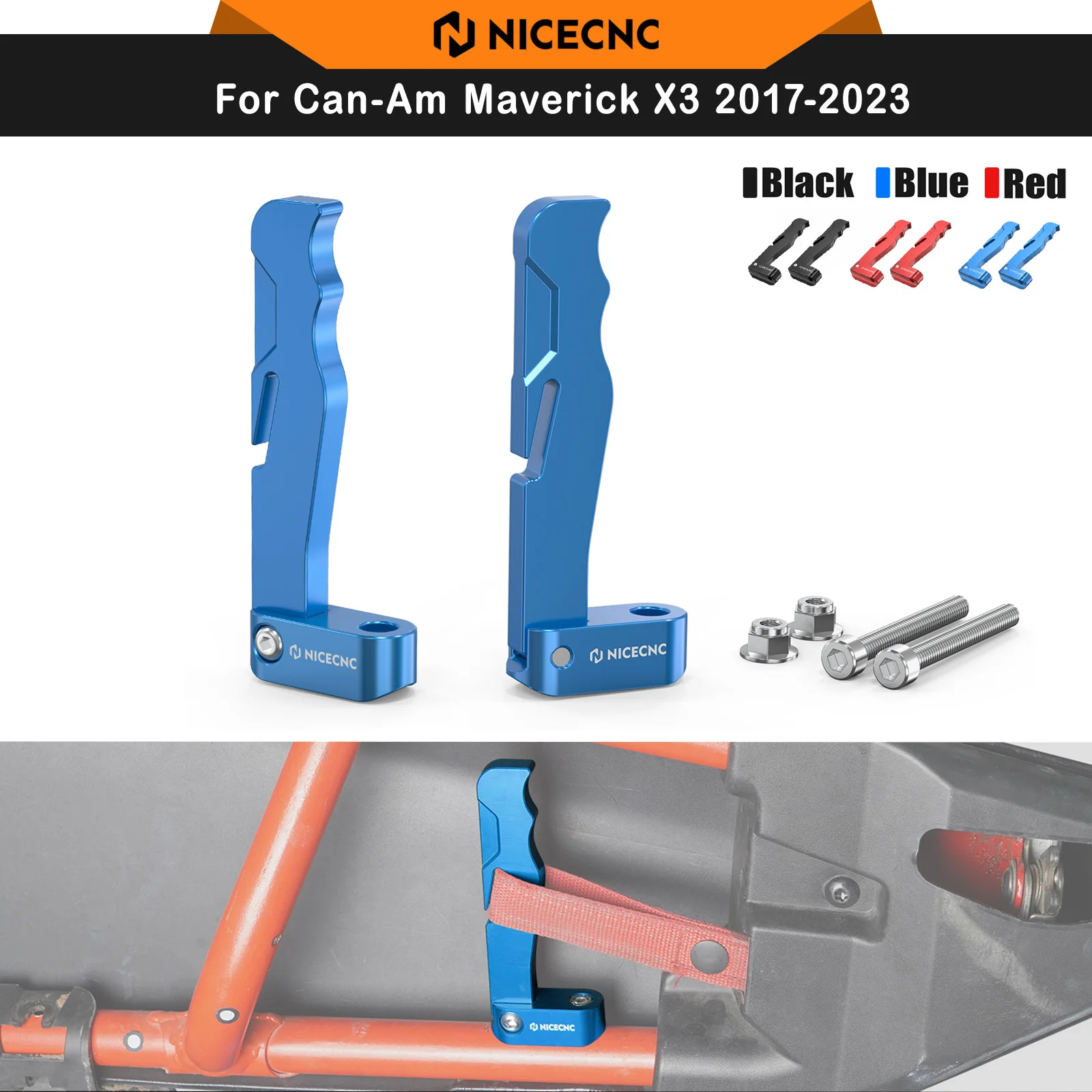 

NICECNC For Can-Am Maverick X3 2017-2023 UTV Door Handle Kit For Can-Am X3 Max R 4x4 Turbo DPS XRS XMR XRC XDS HO Aluminum
