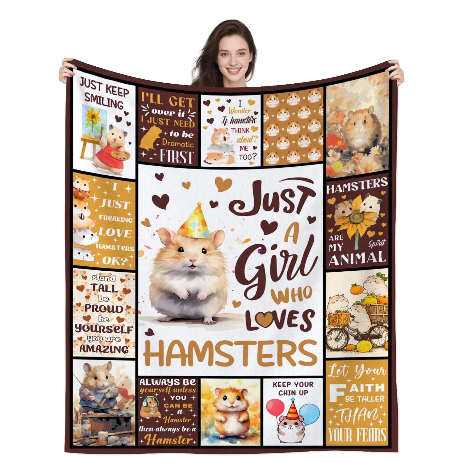 Cute Cartoon Hamster and Guinea Pig Blanket A Children's Gift Soft Warm and Lightweight Suitable for Children and Room Decor