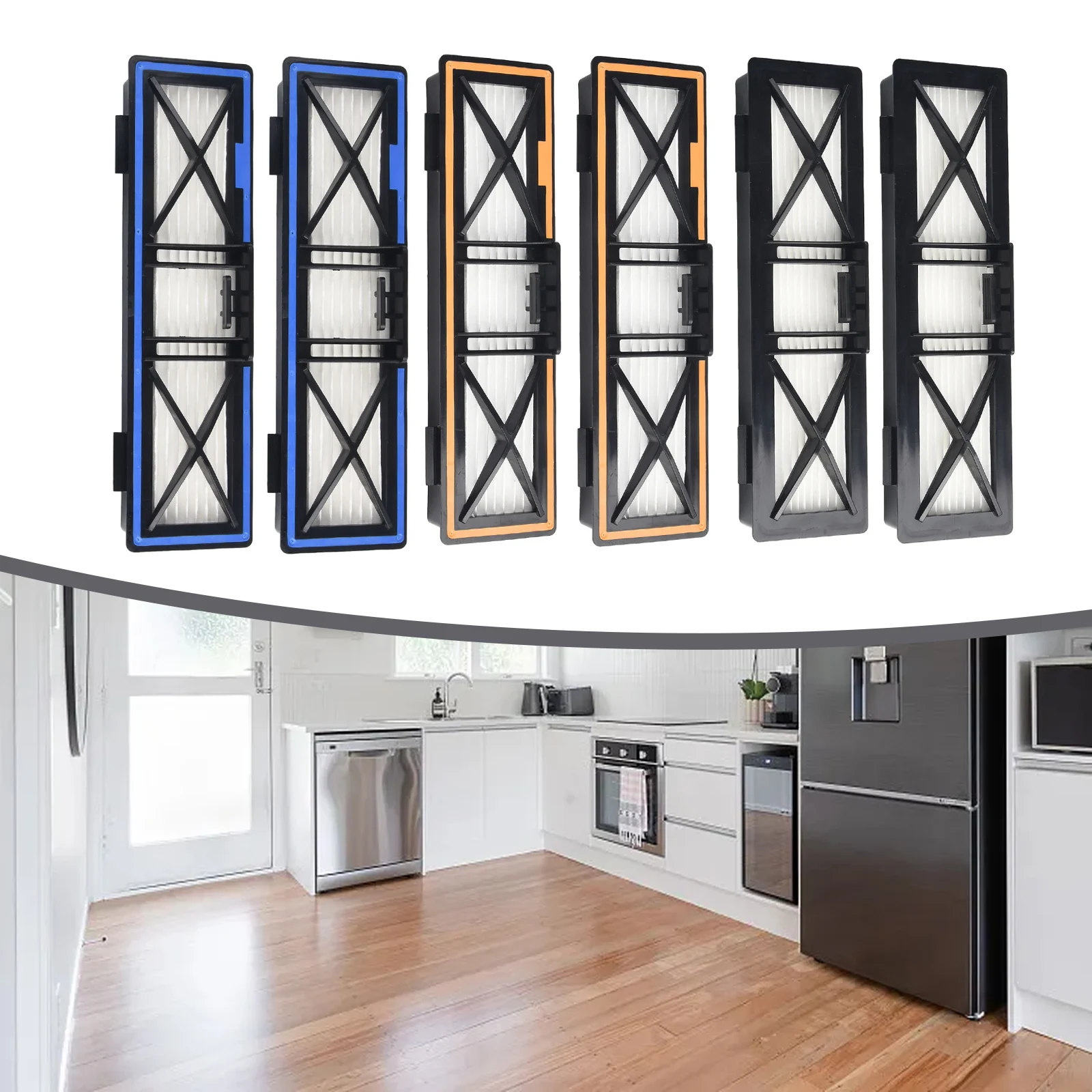 

6pcs 945-0379 Filters For Neato D10 D9 D8 D7 D6 D4 D3 D5 D70 D75 D85 70E D85 Robot Vacuum Cleaner Parts 2 Orange+2 Blue+2 Grey