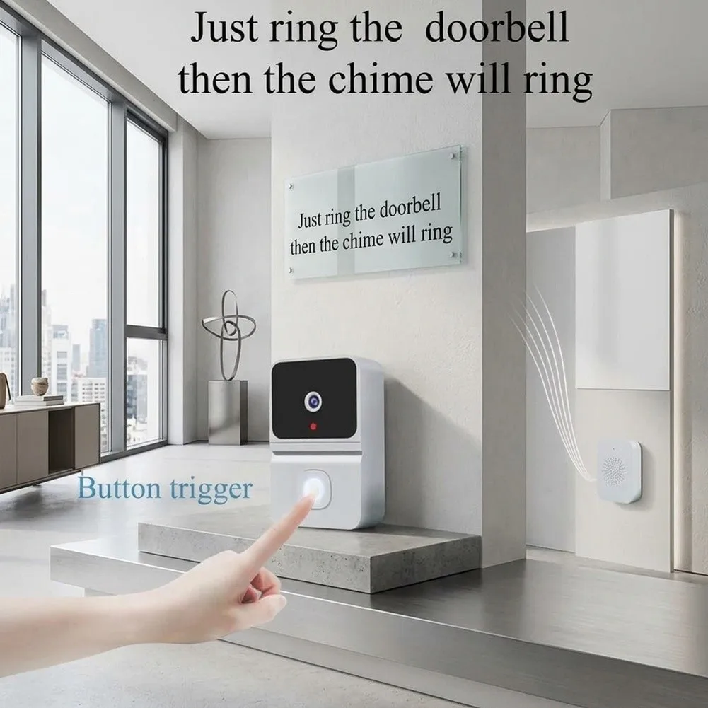 Two-Way Audio Bell Smart WiFi Doorbell 50m Transmission Range Multi-user Sharing Secure Video Calls Storage  Two-Way