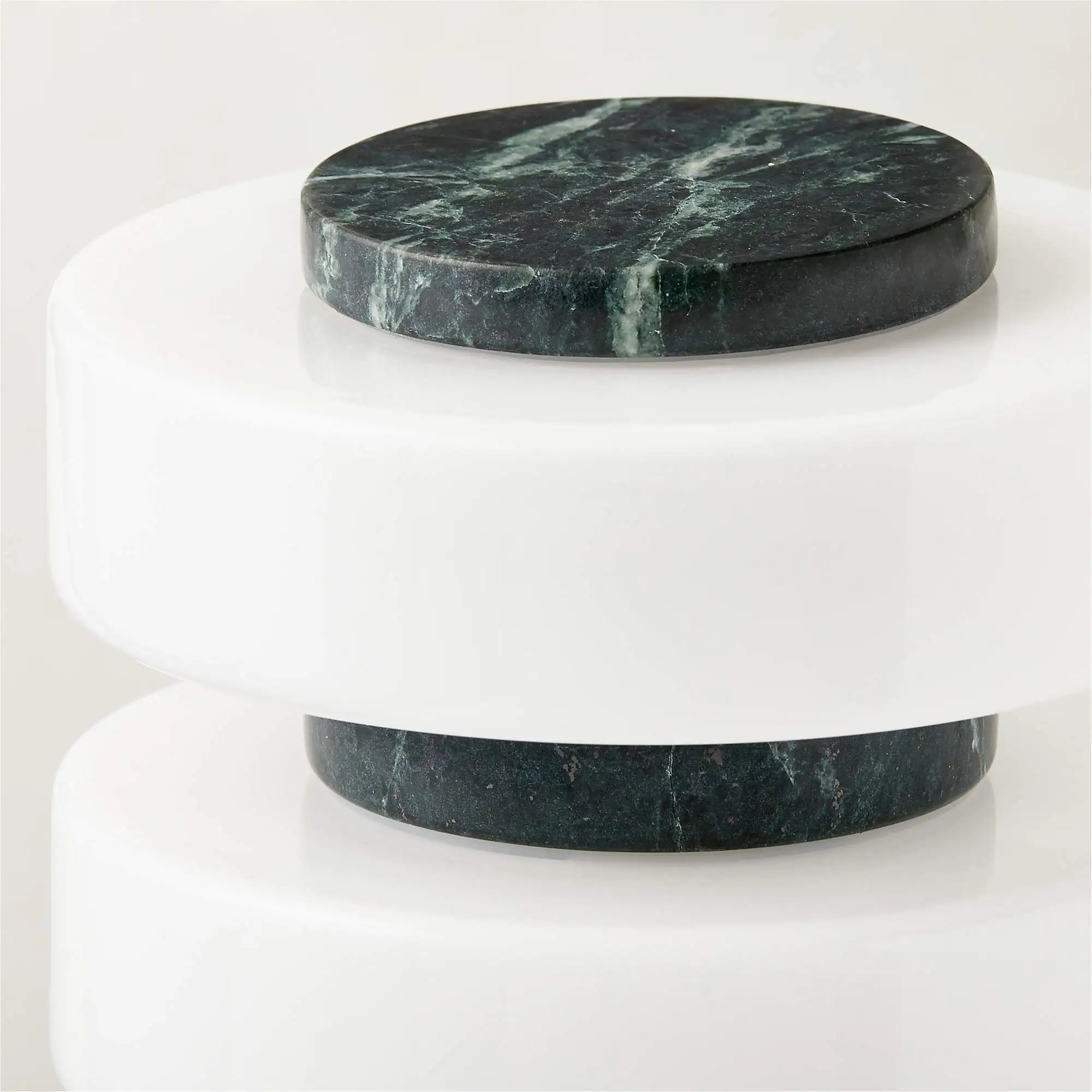 Sh pedra nórdico pós-moderno pedra natural decoração de mármore lâmpada de mesa de mármore verde com tons de vidro opalina branca