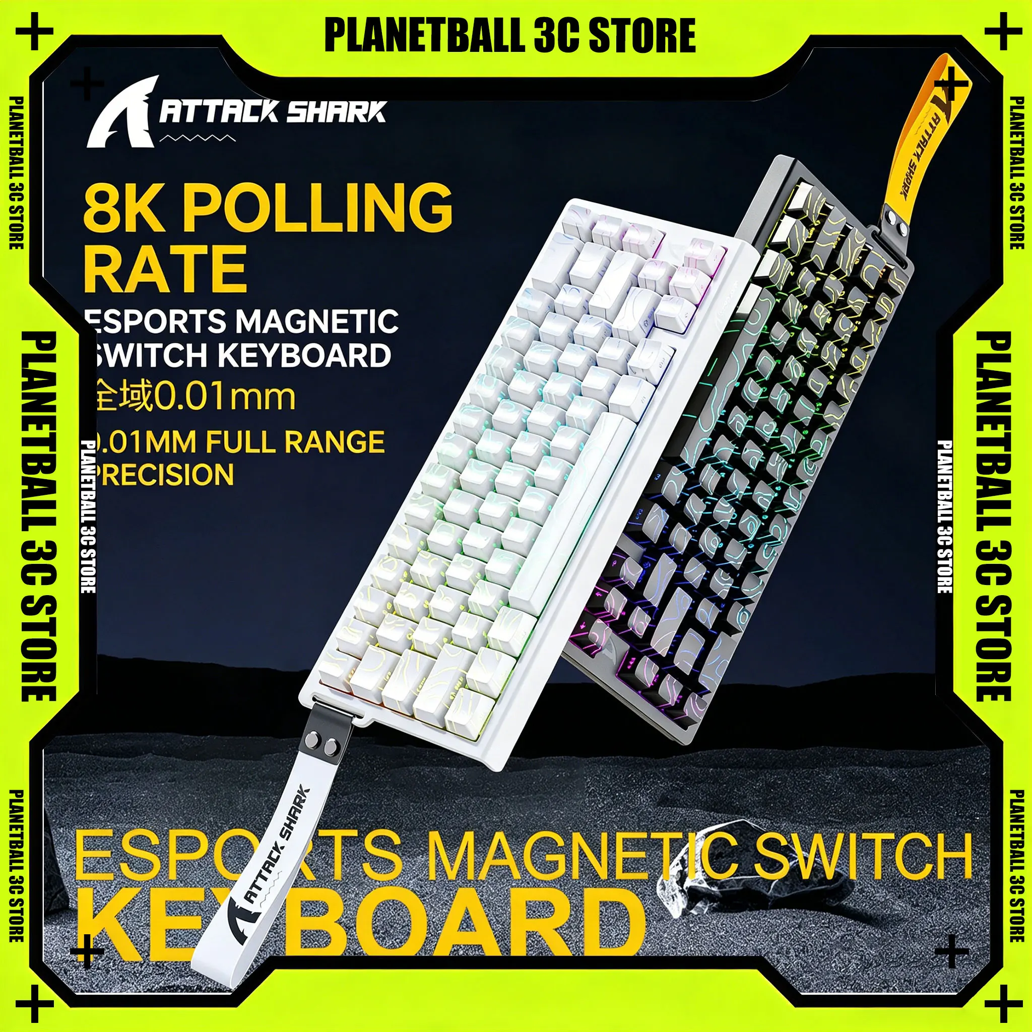 Switch Gaming Keyboard Attack Shark X68HE Wired,0.01mm Adjustable Stroke RGB 68Keys Compact FPS Esports Keyboard