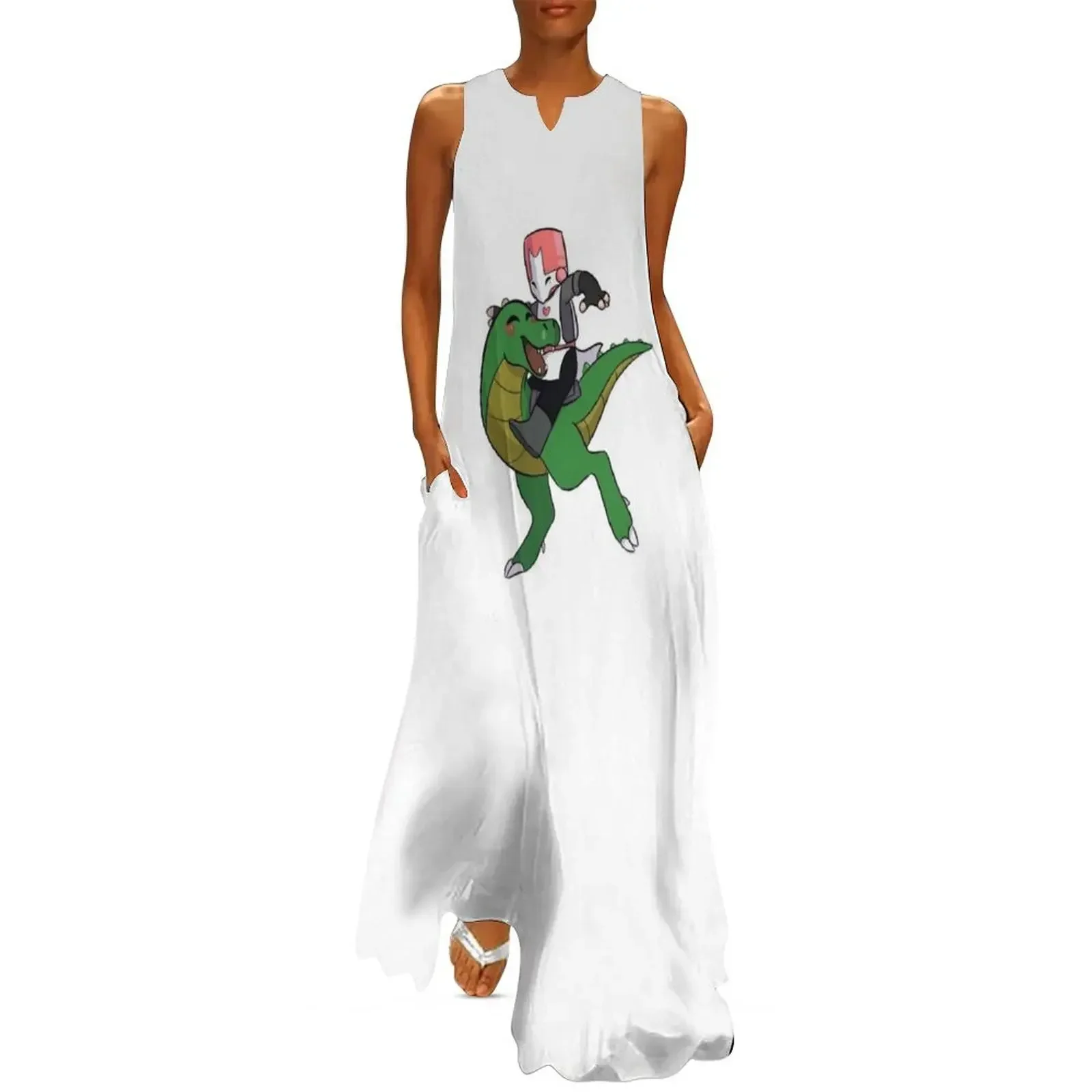 

Castle Crashers Pink Knight Long Dress Woman's evening dress Beachwear birthday dress for women