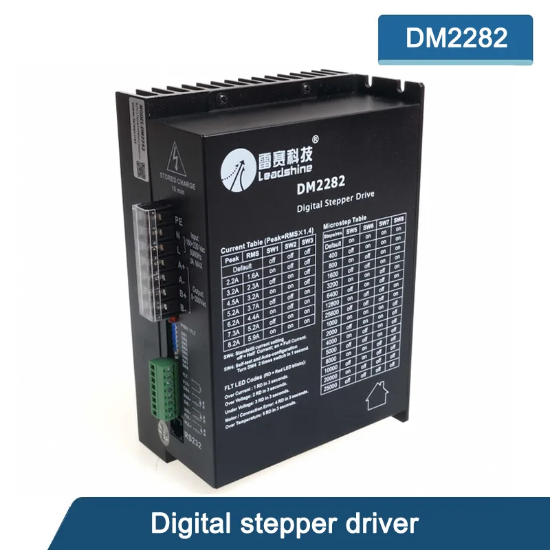 

Leadshine DM2282 2 phase digital stepper driver for 110/130 stepper motor 2.2~8.2A work 80~220VAC replace MD2278 ND2278