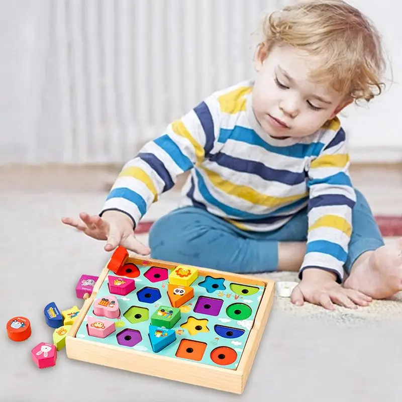 Brinquedos educativos de madeira para crianças pré-escolares, coordenação ocular, brinquedos de matemática, cognitivos, montessori