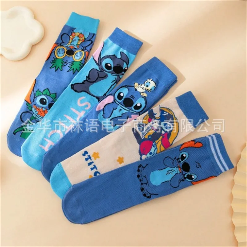 Disney Anime Stitch Stocking Kawaii Lilo & Stitch Cotton Socks Cartoon Children Sport Socks Kids Gifts