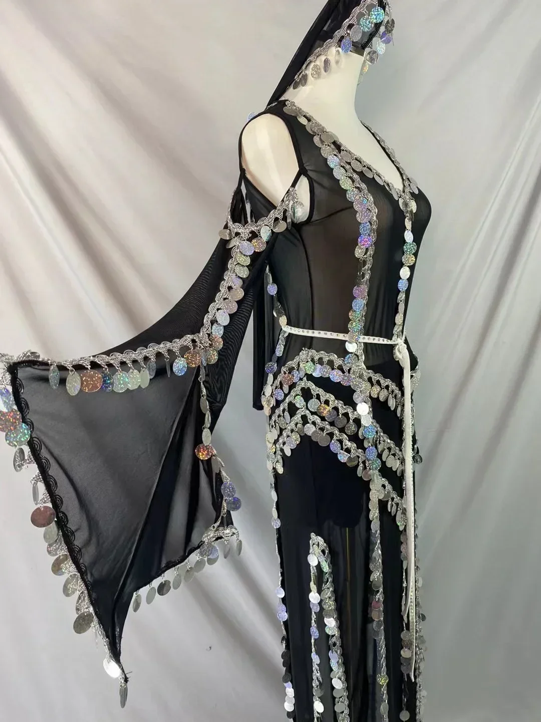 Maßgeschneiderte Bauchtanz-Wettbewerbskostüme, orientalische Tanzkleider für Erwachsene, ethnische Roben für Frauen, Bühnenoutfits – Detail 4