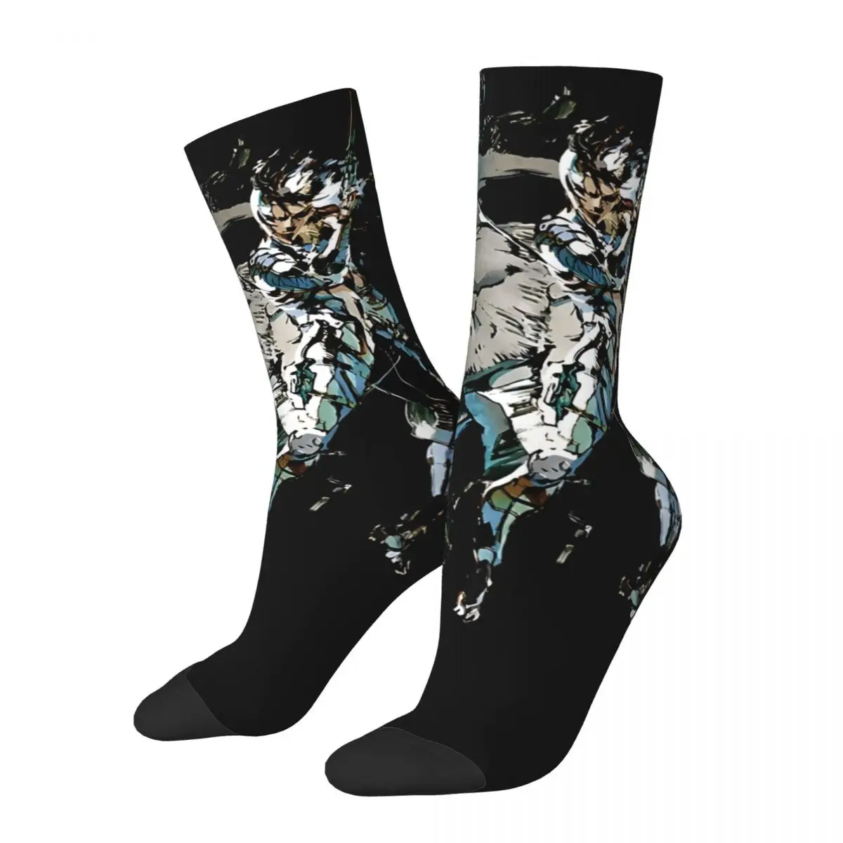 Calcetines divertidos de compresión para hombre, calcetín de Hip Hop, Harajuku, m-metal Gear, patrón feliz sin costuras, estampado