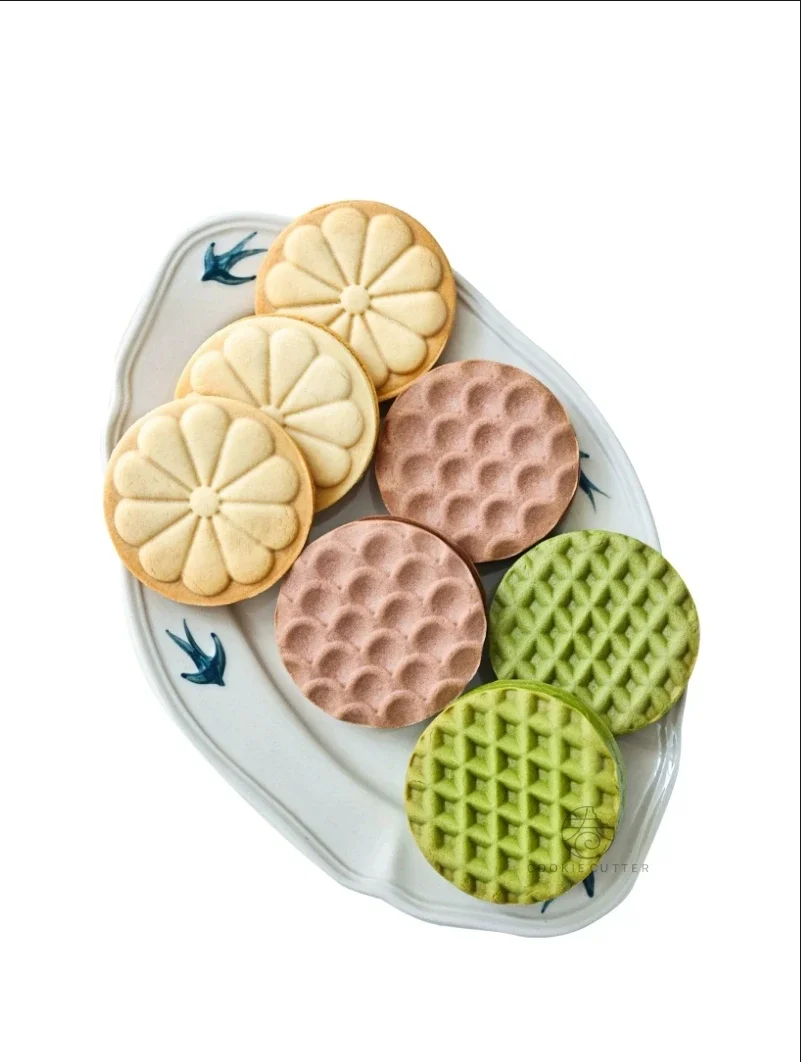 3Pcs/Set Lemon Wave Cookie Cutter Mould Fruit Shape Biscuit Stamp Embossers Steamed Bun Bread Hand Pressed Mold Baking Gadgets