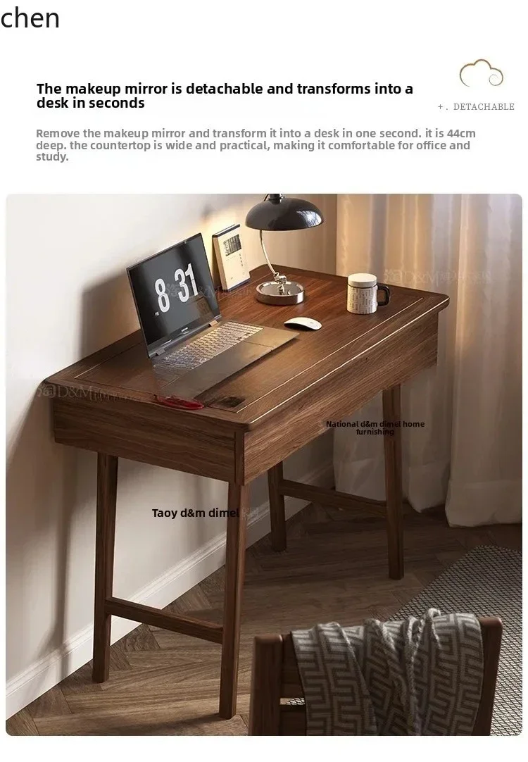 DSA dresser with mirror solid wood antique style bedroom simple small apartment makeup table desk integrated