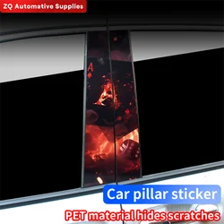 Poker Car Stickers Funny Auto B Pillar Waterproof Decoration DIY Cover Car Doors Pillar Sunscreen Decals Accessories