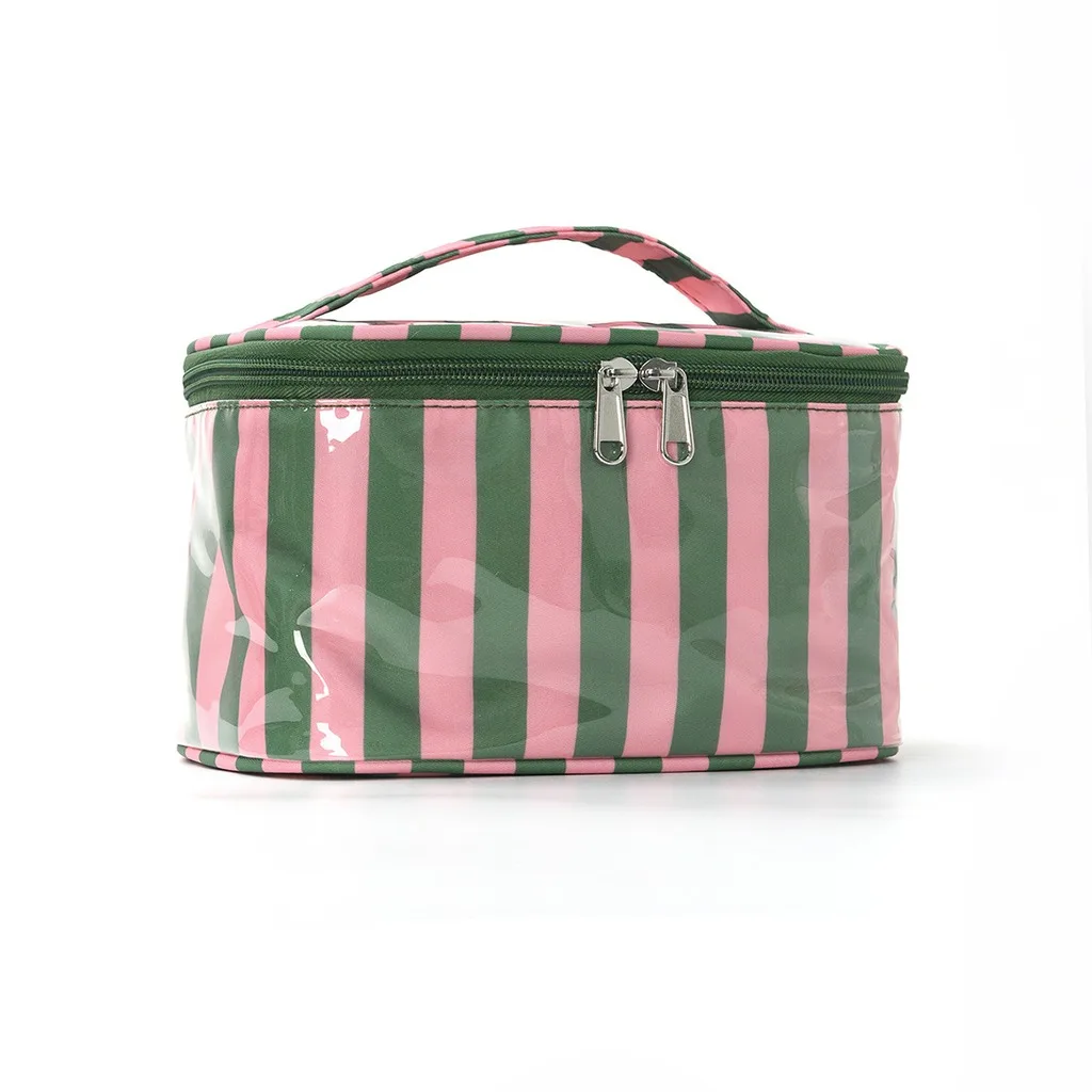 Zipper Cosmetic Bag Oval Bath Case Storage Pouch Handheld Makeup Bag For Outdoor Activities Skincare Storage Makeup Storage