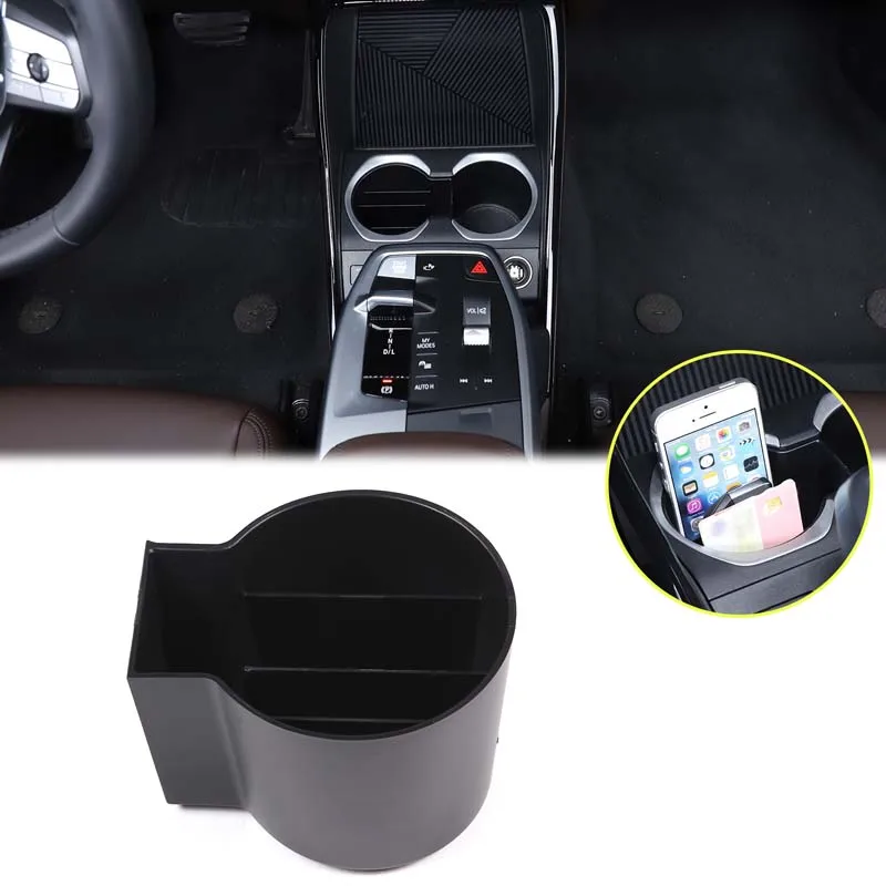 For BMW X1 U11 2023+ ABS Black Car Styling Central Control Cup Holder Partition Organizer Storage Box Car Interior Accessories
