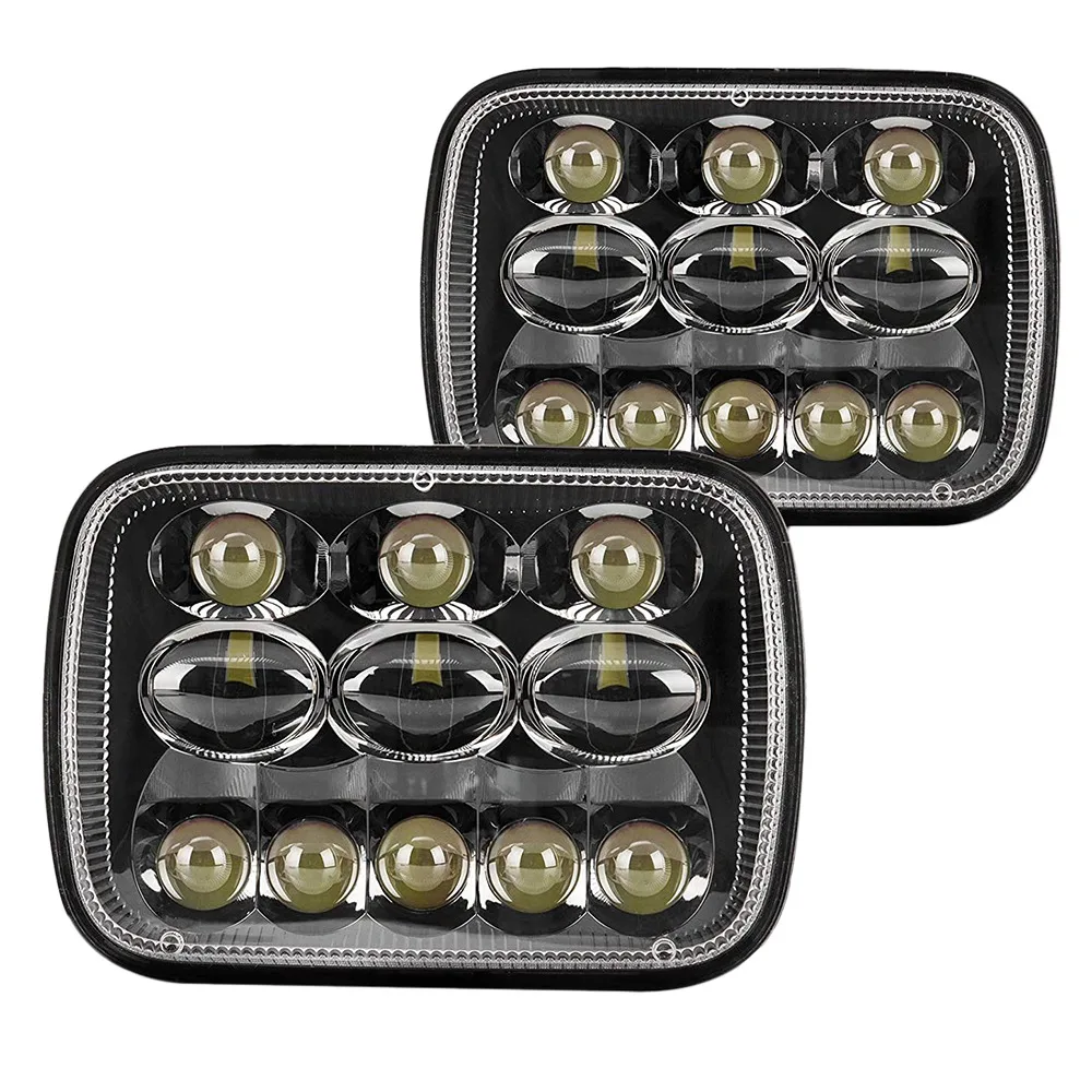 

2PCS 5X7 7X6 Led Headlights From,H6054 Head Light Lamp Assembly for JEEP Wrangler YJ XJ, Cherokee XJ, Safari,