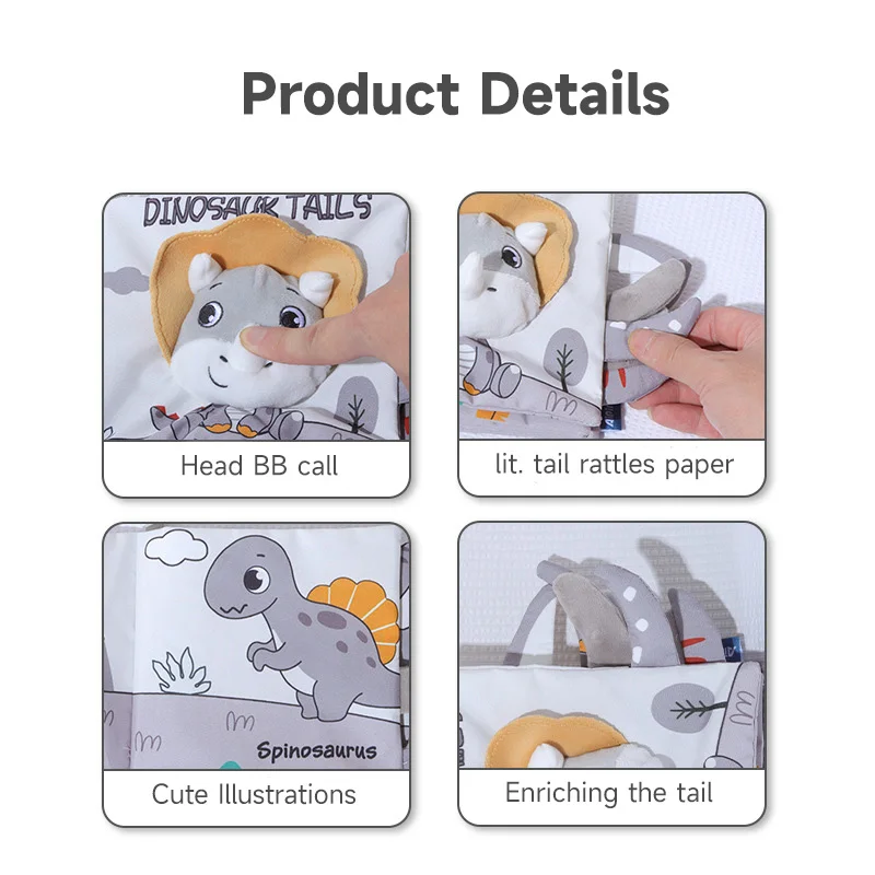 Livres d'animaux de dessin animé pour bébé, jouets d'apprentissage pour enfant, livres sensoriels 3D au toucher et au toucher, jouets pour nouveau-nés, cadeaux