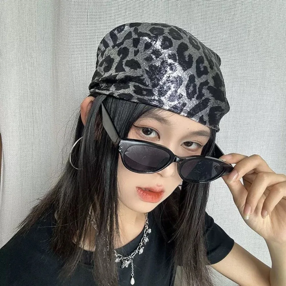 Headwear Y2K Triangular Headscarf Soft Wrap Hip Hop Leopard Print Hair Scarf Slender Scarf Headband Punk Bandana Streetwear
